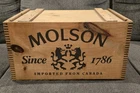 vintage Molson beer Ale sign wood Box, Crate, Canada, Great Graphics and color