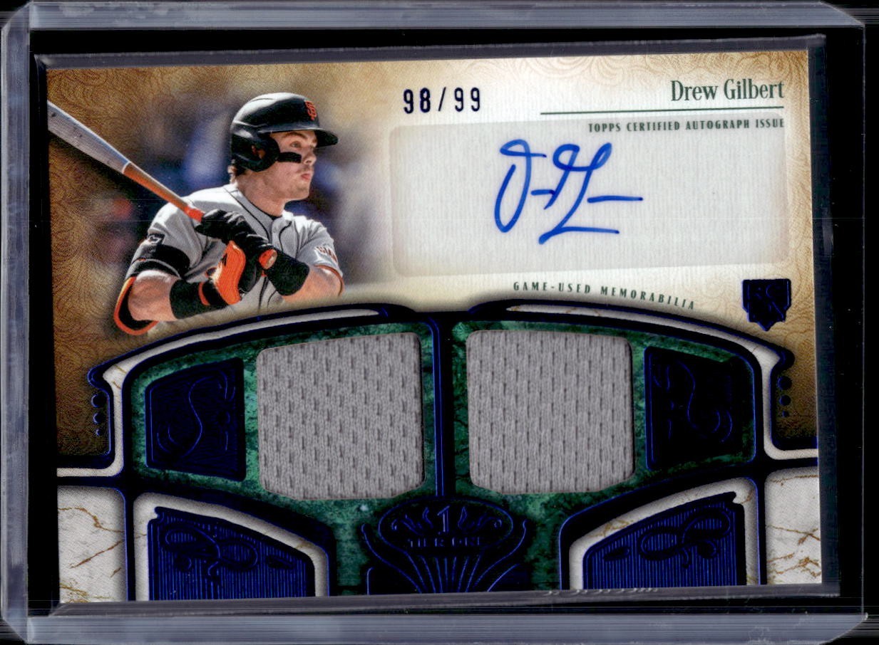 Drew Gilbert 2026 Topps Tier One Auto Dual Relic Blue /99 #AT1R-DG Giants RC