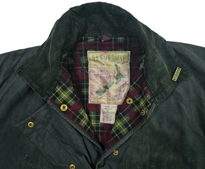 *HOT VTG Men's W.K. BACKHOUSE BARBOUR @ PARKA LINED GRAY WAXED Jacket M (*Fit L)