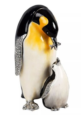 Pinguin & Küken Schatz Schmuckschatulle von Juliana mit Kristallen 7,6 cm
