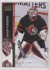 2021-22 Upper Deck Extended Series Exclusives 70/100 Anton Forsberg #607 1g3