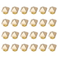 24 StüCk Quadratische Spike-Nieten, 10 Mm, Metall-Leder-Nieten, Goldfarben