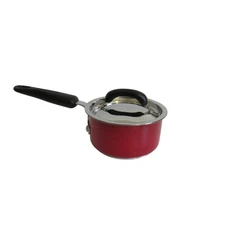 KitchenAid Red Saucepan Small Pot 1 Quart Stainless Steel Rim Lid USA Design