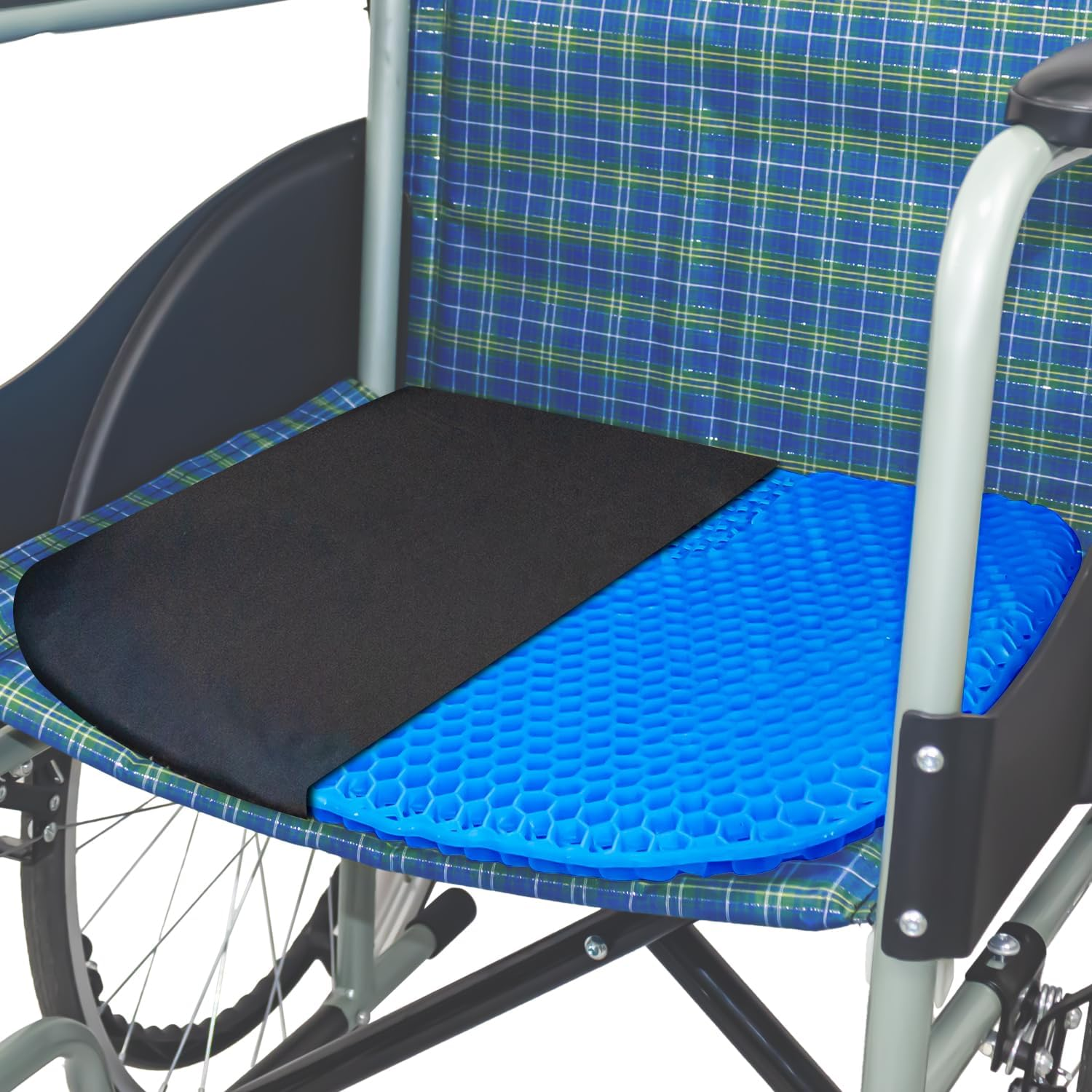 Large Gel Wheelchair Seat Cushions with Anti-Slip Cover,Gel Cushion for Sitting,