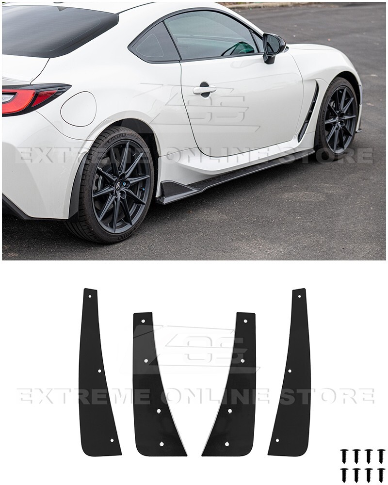 For 22-Up Toyota GR86 Performance Style Dark Tinted Mud Flaps Rock