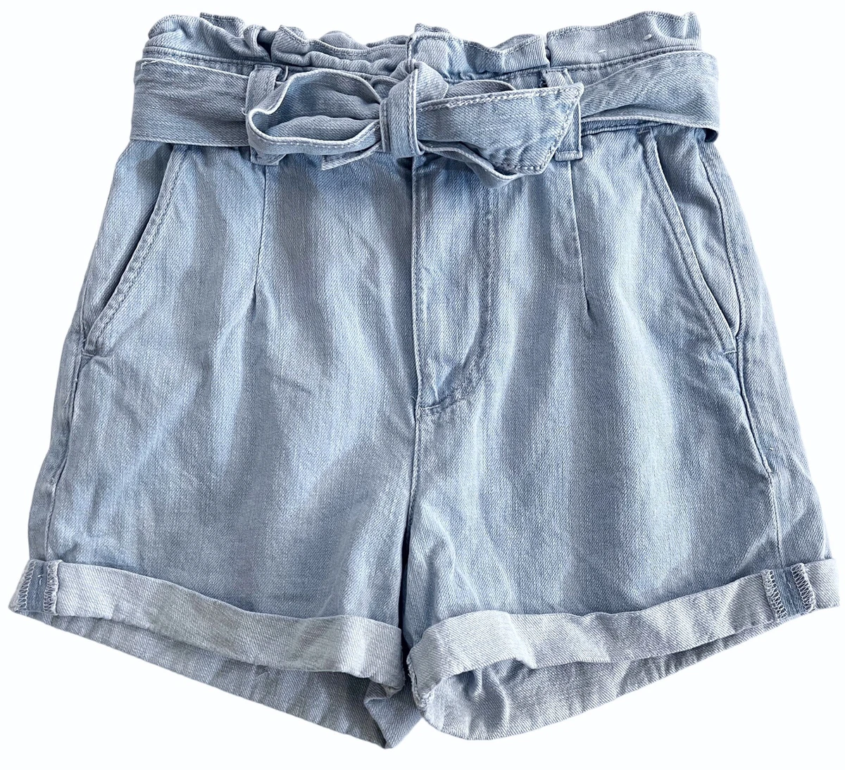 Express Super High Rise Shorts Shortie Short Belted Waist Cuffed
