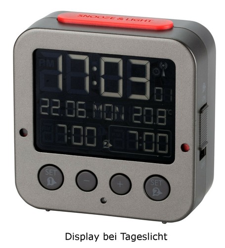 TFA 60.2531 digitaler Funkwecker Bingo Reisewecker 2 Weckalarme Lichtsensor - Bild 9 von 13