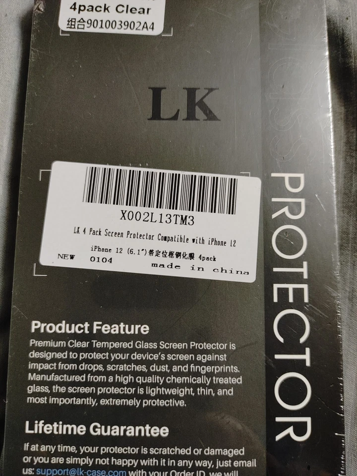 LK Premium Tempered Glass iphone-12 ×4 Pack Clear Sealed Box - Image 2 of 4