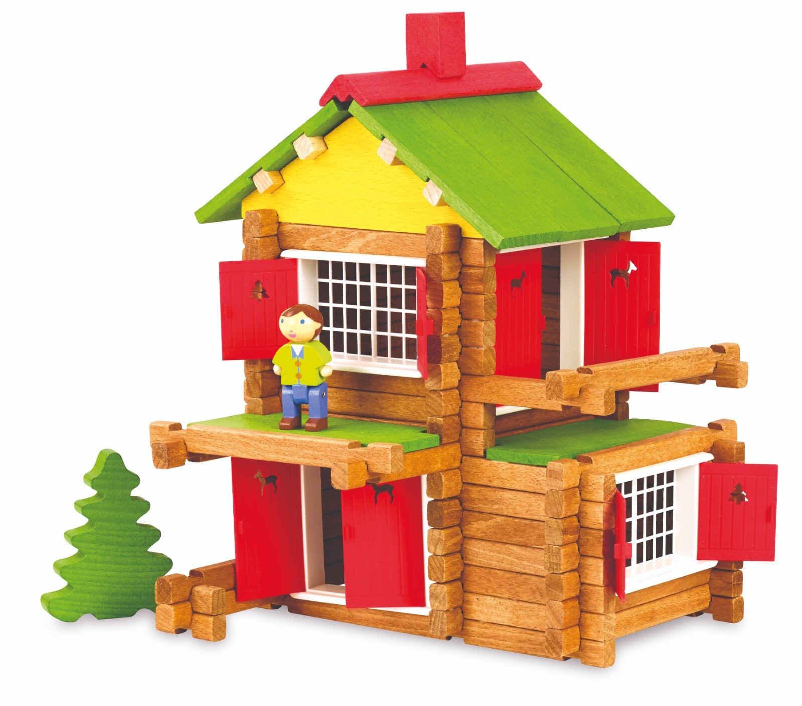 Chalet en bois construction 135 pièces Jeujura 8003 jouet éducatif enfant 5 ans