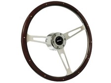 1967-68 Pontiac Gto 6-bolt Deluxe Espresso Wood Steering Wheel Kit White Script