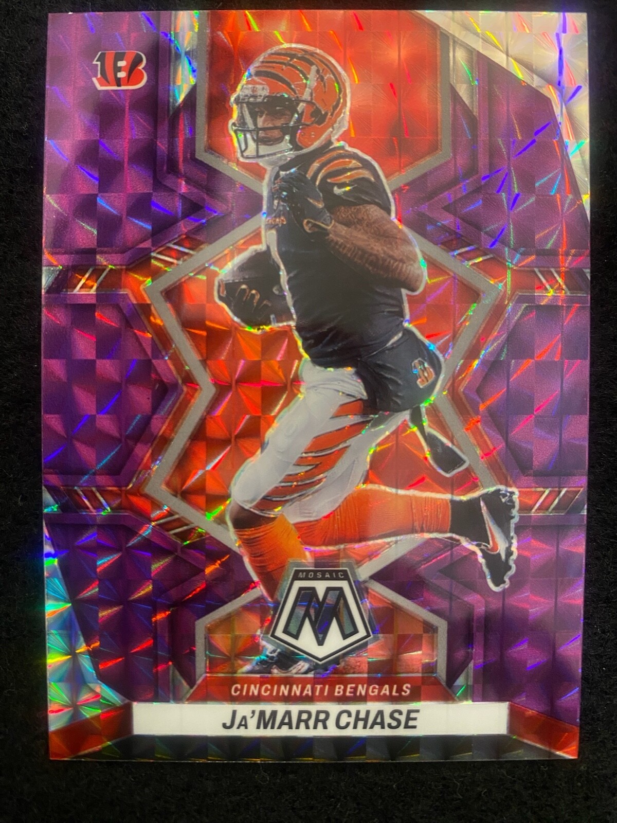 2022 Panini Mosaic Ja'Marr Chase #41 Purple Prizm Refractor /49 Bengals