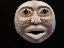EX-LARGE NORTHWEST COAST CLASSIC DESIGN, " MOON MAN"  WOOD MASK, WY-1124*08432