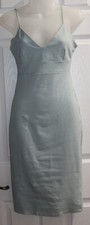  Lulus Bodycon Midi Dress Mint Green Size S Rear Zip Stretch