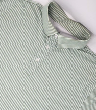 STRAIGHT DOWN Golf Polo Shirt Men's Size Large Green AOP Performance Stretch