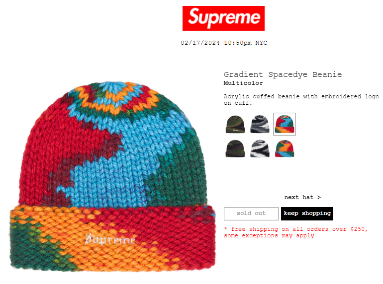 Supreme Gradient Spacedye Multicolor Beanie NEW Rainbow One Supreme Gradient Spacedye Multicolor Beanie NEW Rainbow One