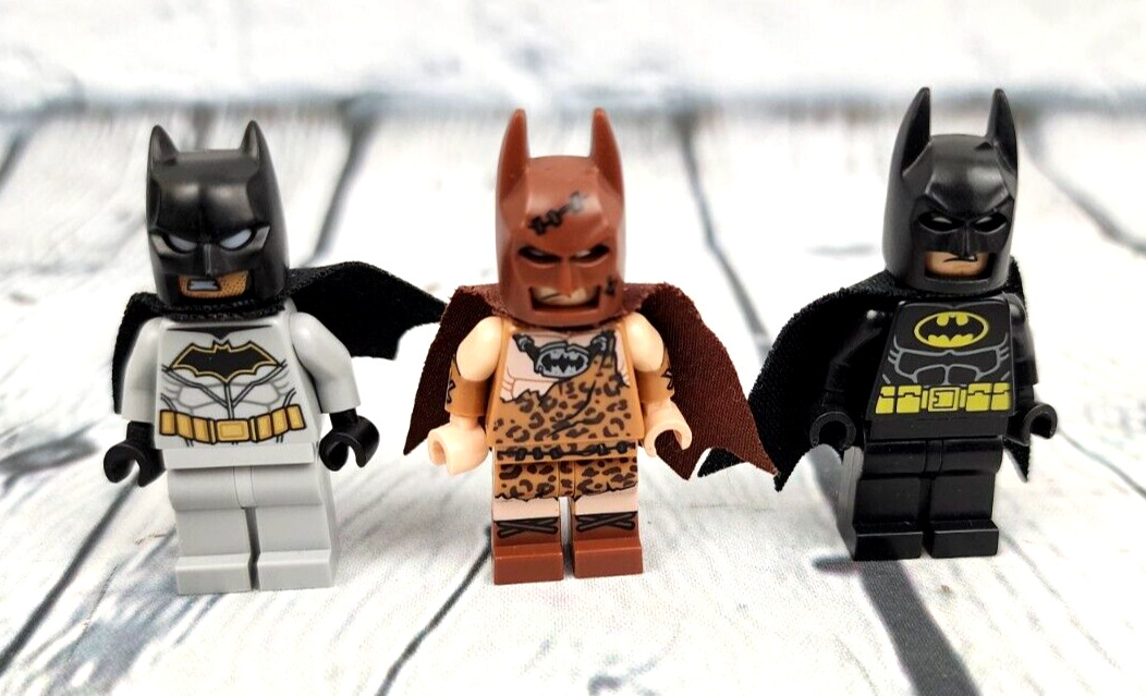 Lego Batman Movie Minifigures Caveman 71017 Black/Yellow & Gray/Black Lot x 3