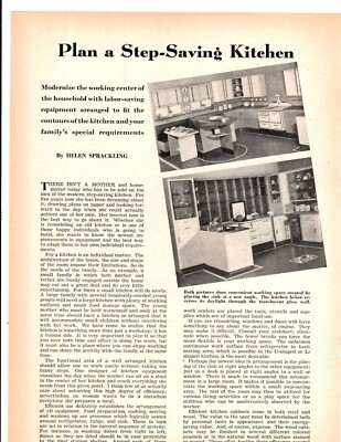 1937 Magazine Photos Plan a Step Saving Bird's Eye View Showing Kitchen