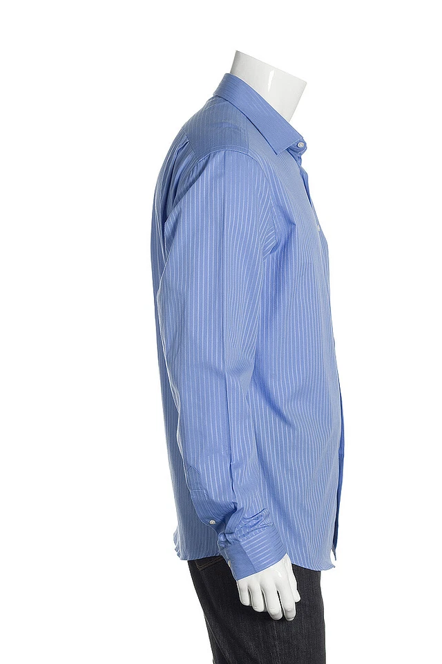 Camisa deportiva Ben Sherman a rayas con botones (grande, azul) L LRG LGE LG Foto 4 de 4