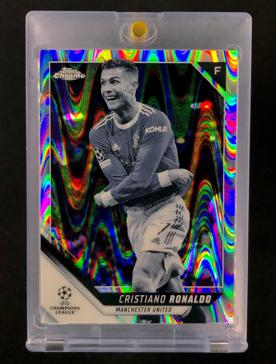 CRISTIANO RONALDO SILVER RAYWAVE Topps Chrome Refractor Holo
