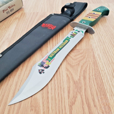 Frost Cutlery Vietnam Vet Fixed Knife 9.63'' Stainless Steel Blade ABS Handle