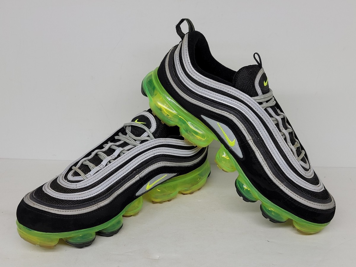Nike Air Vapormax 97 Black Volt Silver Running Shoes Neon Nike Air Vapormax 97 Black Volt Silver Running Shoes Neon