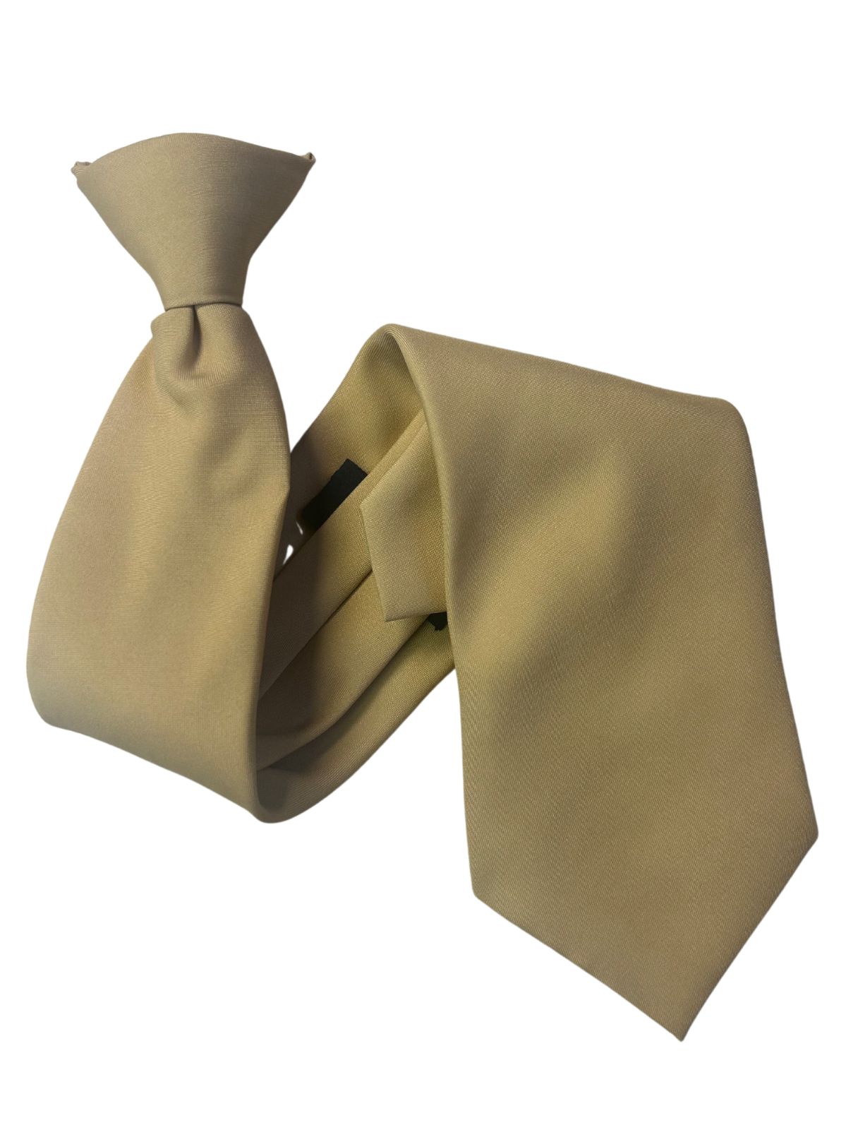 Gold Mens Clip On Tie Plain Solid Formal Workwear Necktie