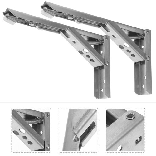 2 Pcs Wall Hung Shelves Bracket Multilayer Polishing Strong Bearing