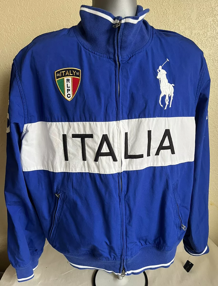 Y2K NWT Polo Ralph Lauren Italy Italia #15 Jacket XXL Blue Jacket Big Pony RLPC