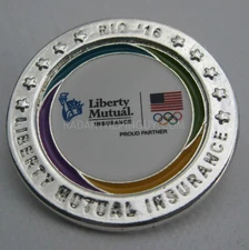 2016 Rio Olympic Liberty Mutual Proud Partner Round Pin