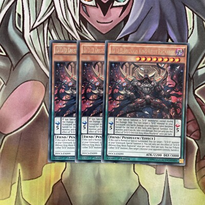 DOCS-DE099 x3 D/D/D Vergessen König Abgrund Ragnarok Rare Top Zustand Yugioh