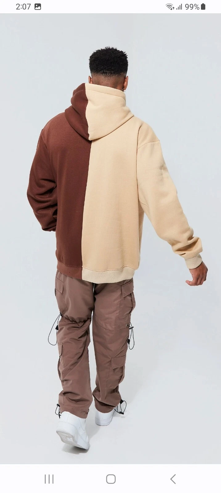 VETEMENTS Felpa con cappuccio uomo oversize cioccolato spaccata taglia L