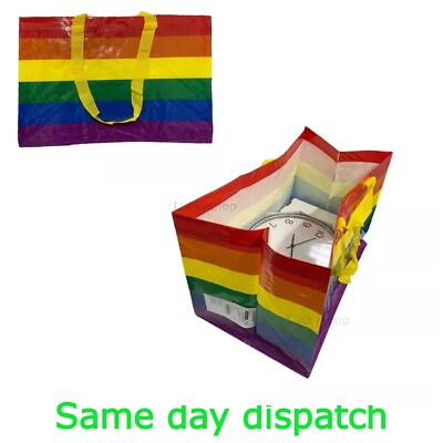 IKEA STORSTOMMA Sacchetti Riutilizzabili Rainbow Pride - Confezione Da 2 Da 71 Litri - Foto 9