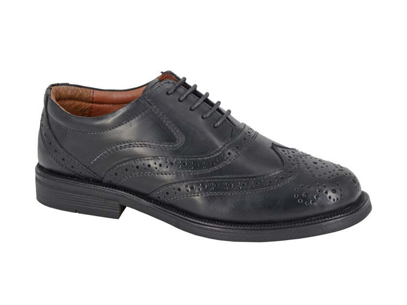 SAOLA Berretto ad ala uomo SCIMITAR in pelle nera Brogue Oxford suola PVC