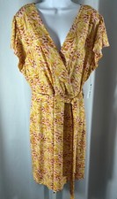 NINE WEST FLUTTER SLEEVE WRAP DRESS SIZE X LARGE