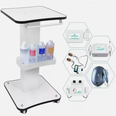 White Beauty Salon Trolley On Wheels SPA Machine Storage Rolling Trolley Cart UK