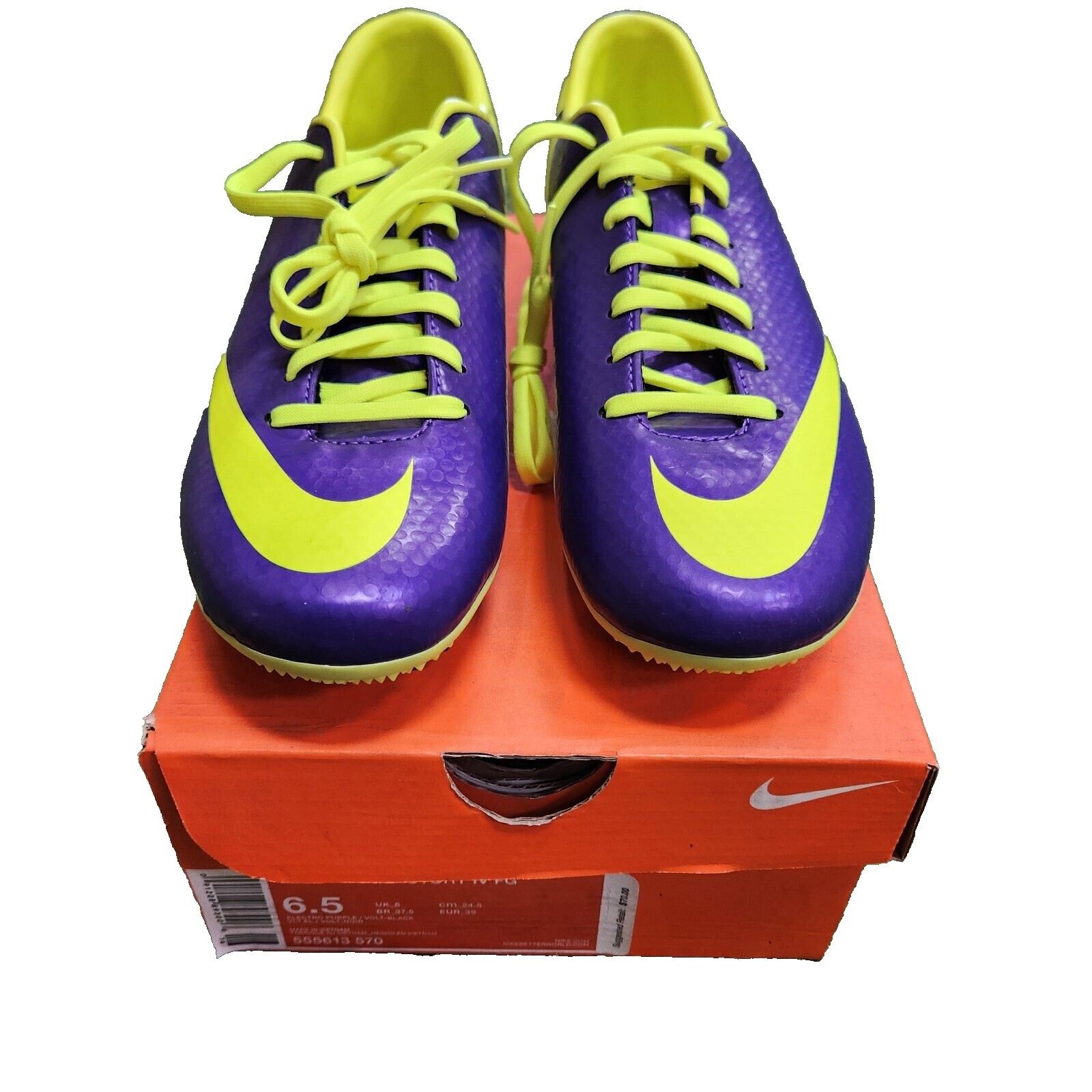 2013 Nike Mercurial Victory IV IC Purple Indoor Soccer Shoes Men\'s Size 11 Nike Mercurial Victory IV IC Electro Purple/Black/Volt Kids main image 4