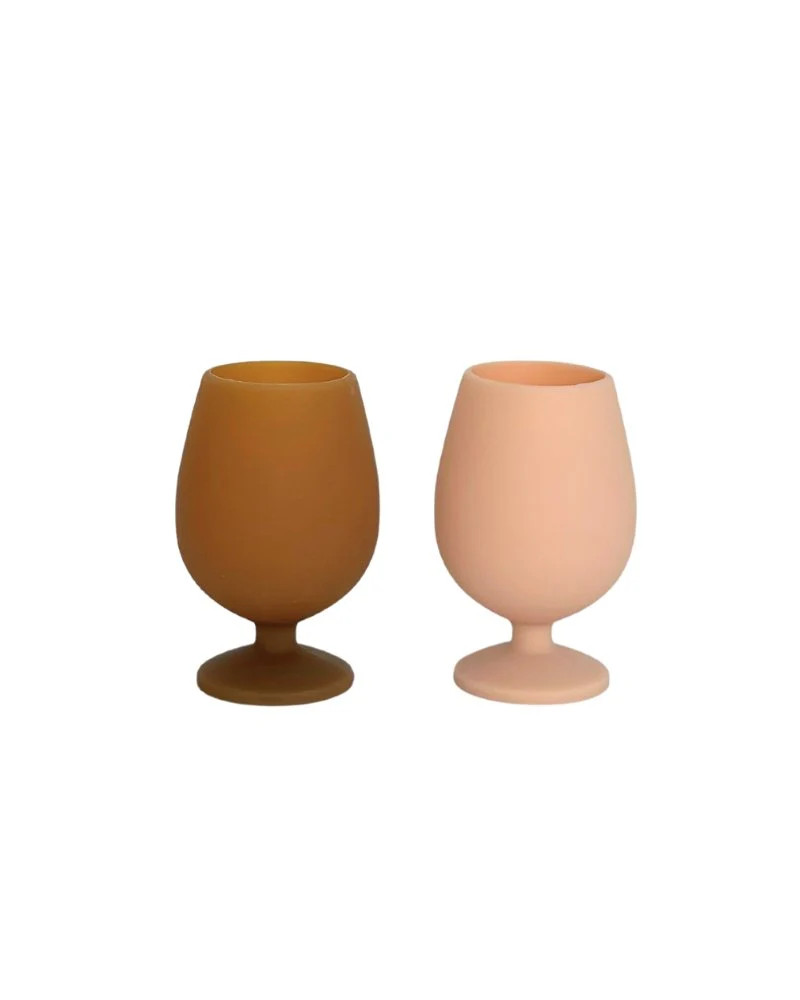 Pack of 2  Silicone Unbreakable Wine Glasses - Latte & Donkey