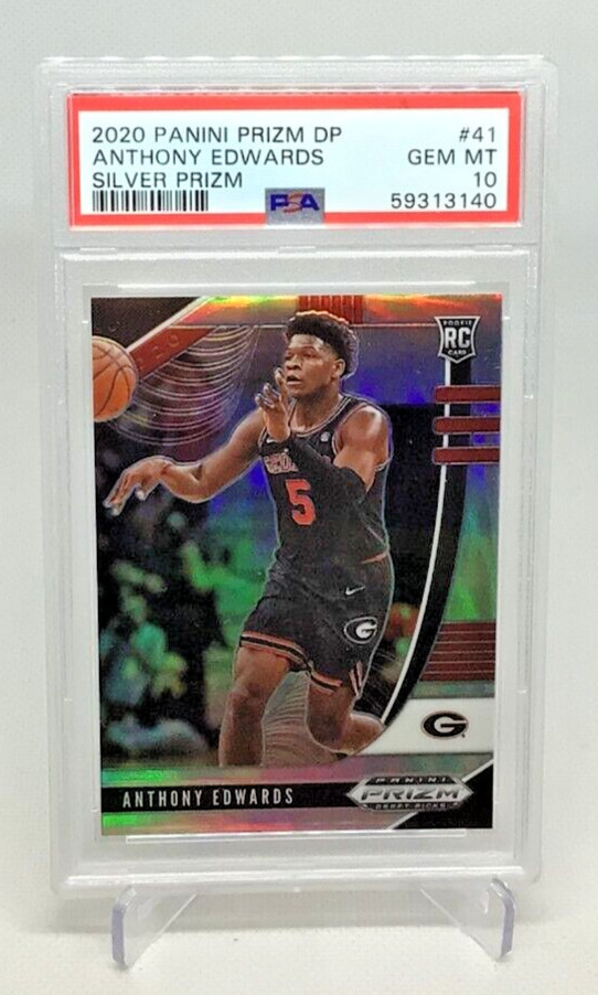 PSA 10 - 2020 Prizm Draft Picks - ANTHONY EDWARDS TRUE SILVER RC #41 (3140)