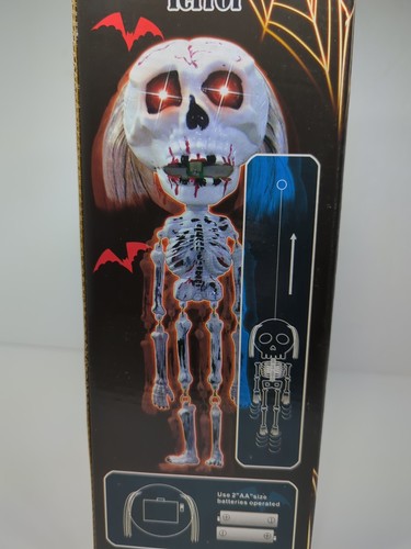De colección Cabeza de la Muerte Terror Batt Operado Halloween Decoración Raro Coleccionable A - Imagen 10 de 13