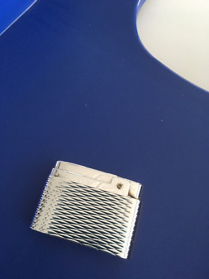 SILVER MATCH COMPOUND BUTANE POCKET LIGHTER - FEUERZEUG - 1953 - MADE IN FRANCE