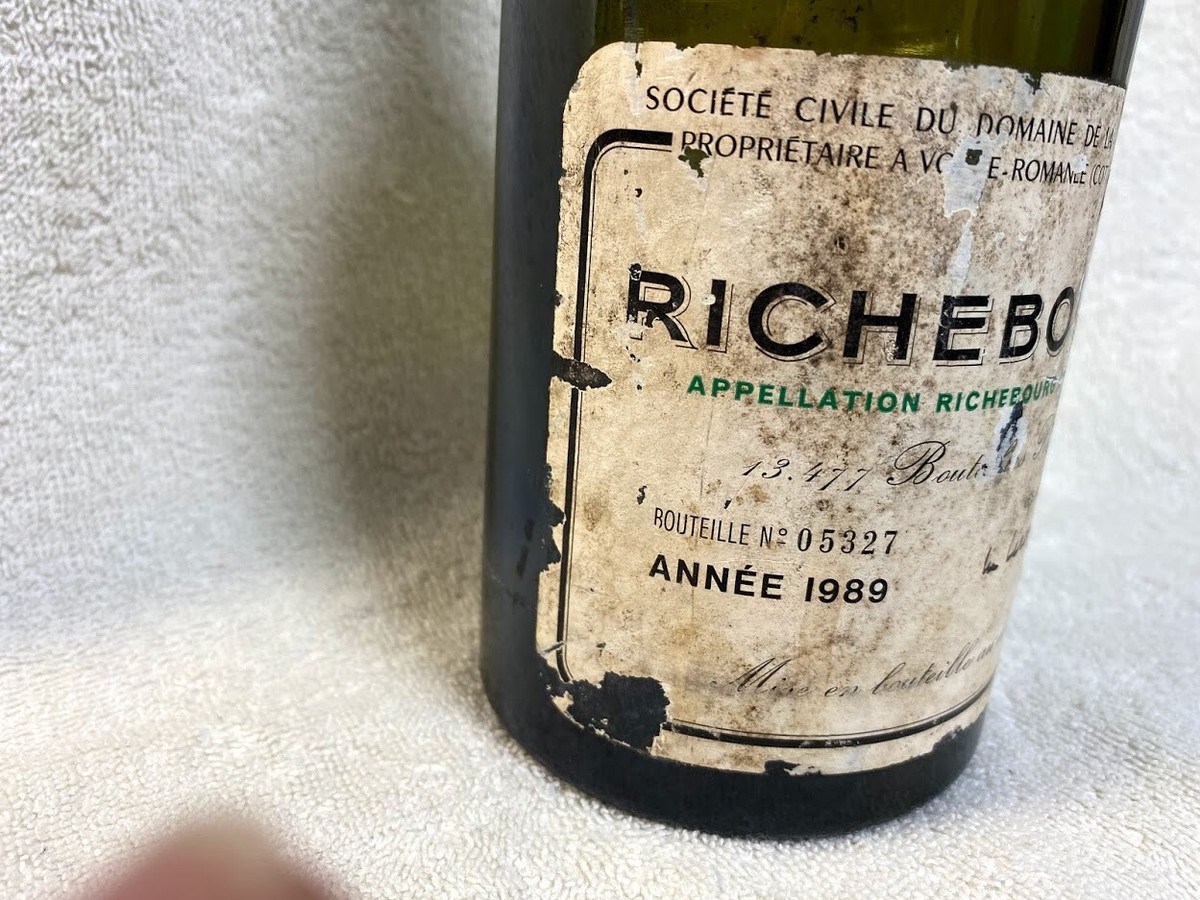 Vintage 1989 DRC Richebourg ROMANEE CONTI Bottle (empty) From