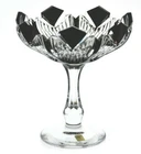 Caesar Black Cut to Clear Cased Crystal Compote Footed Bowl