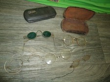 antique framed spectacles eye glasses green lot steampunk etc