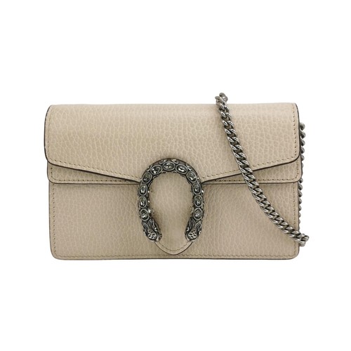 Gucci Dionysus Super Mini Bag Off‑White Leather Crystal Chain Crossbody