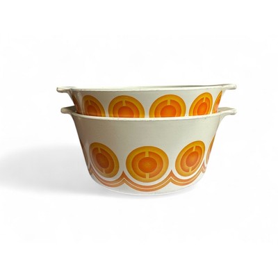 x2 Vintage Corningware Pyroflam Orange Retro 70er Kasserolle 