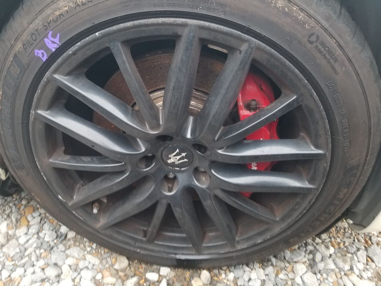 14 2014 MASERATI GHIBLI SQ4 WHEEL 19X8-1/2 ALLOY 15 SPOKE BLACK 670016851