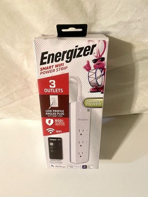 Energizer Connect Smart Wi-Fi Power Strip 3 Outlets Control w Smart Phone, Alexa