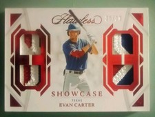 2023 Flawless Showcase Evan Carter Quad Rookie SICK Jersey Patch BOOKEND #/20