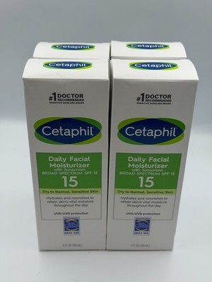 4 PACK Cetaphil Daily Facial Moisturizer SPF15 Dry to Normal Skin 4oz EXP 03/27