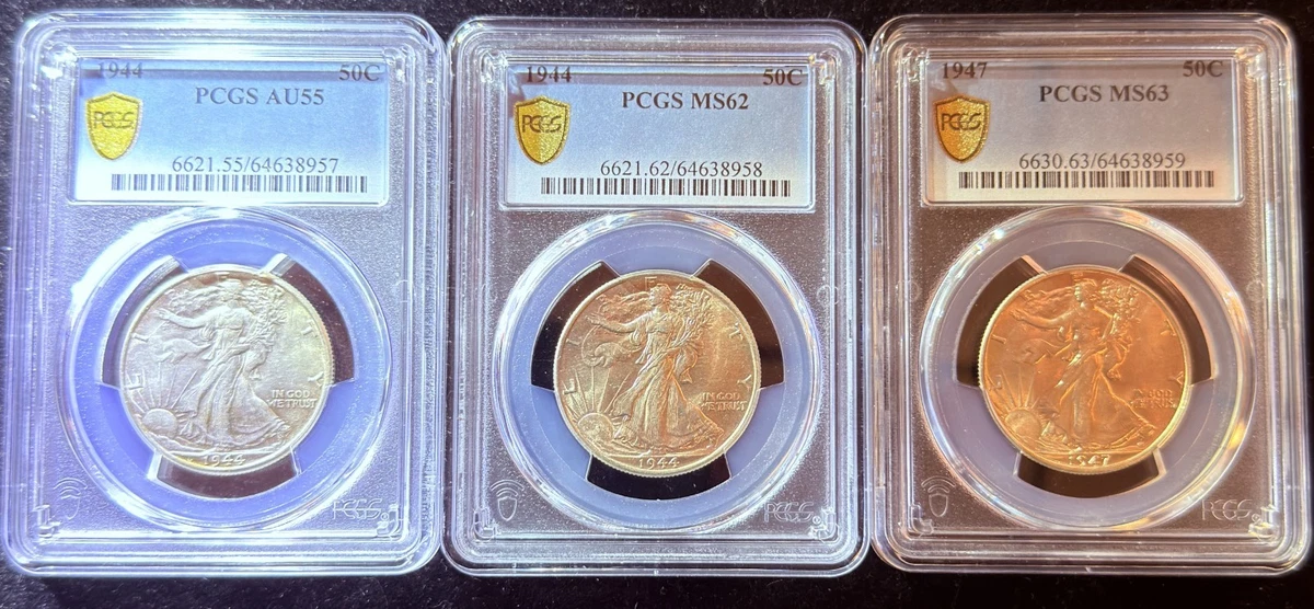 MS 62 Graded 1944 Year Liberty Walking Half Dollars (1916-1947